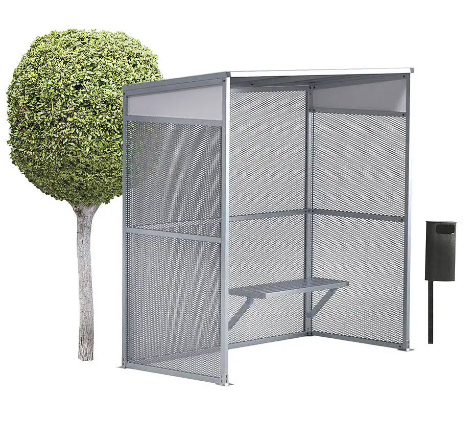 Busskur bygget af aluminiumsprofiler