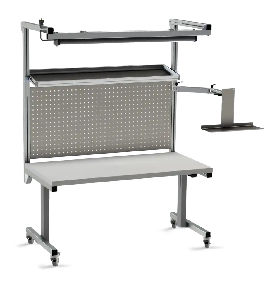 Arbejdsbord bygget af aluminiumsprofiler